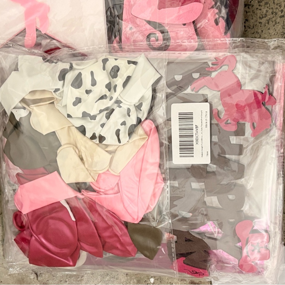 Pink and White Party Decoration Set